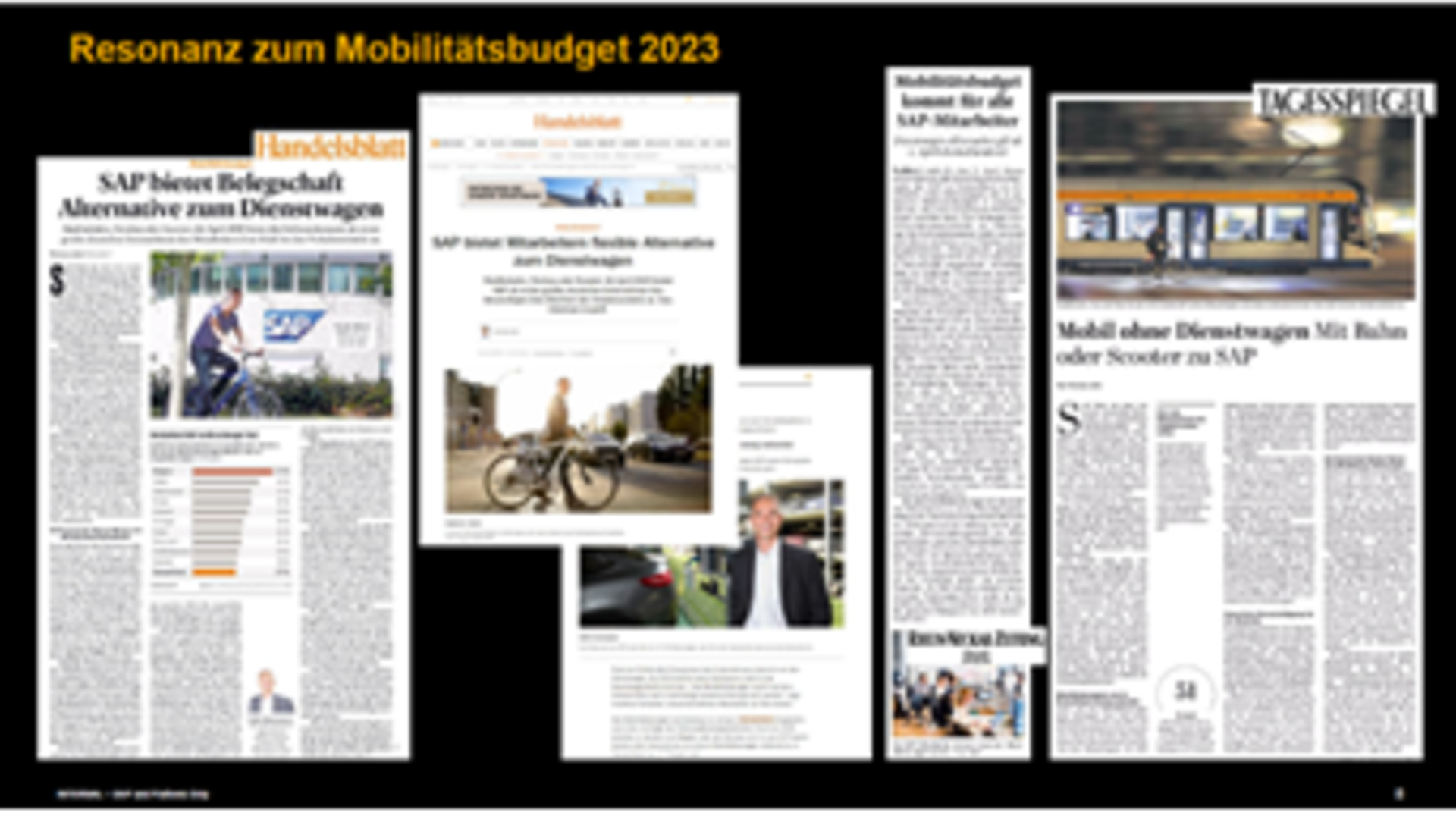 Zeitungsausschnitte: Resonanz zum Mobilitätsbudget